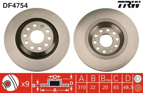 Remschijf TRW DF4754)