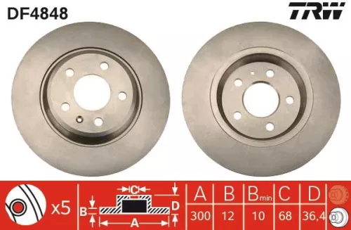 Remschijf TRW DF4848)
