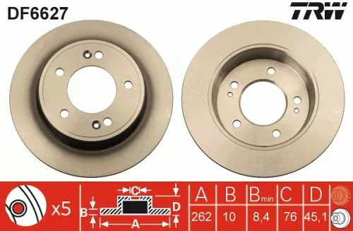 Remschijf TRW DF6627)