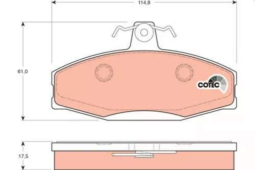Brake Pad Set, disc brake TRW GDB1280)