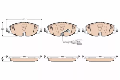 Brake Pad Set, disc brake TRW GDB1956)