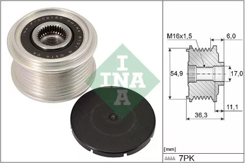 Vrijloopkoppeling van de dynamo Schaeffler INA 535 0298 10)