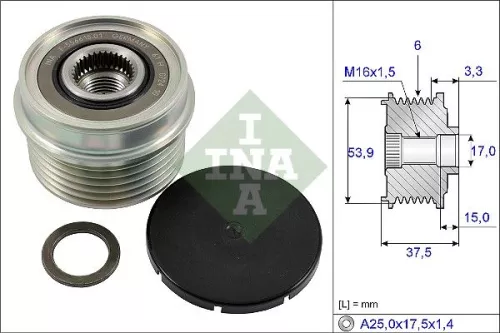 Vrijloopkoppeling van de dynamo Schaeffler INA 535 0223 10)