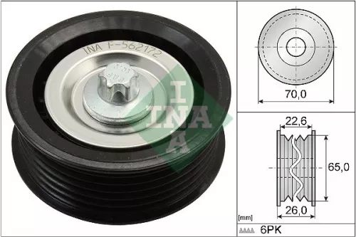Ombuigings-/geleidingspoelie, V-geribbelde riem Schaeffler INA 532 0531 10)