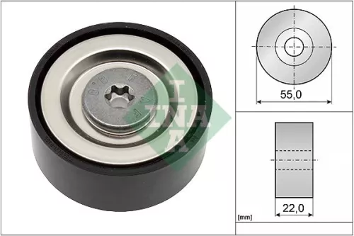 Ombuigings-/geleidingspoelie, V-geribbelde riem Schaeffler INA 532 0720 10)