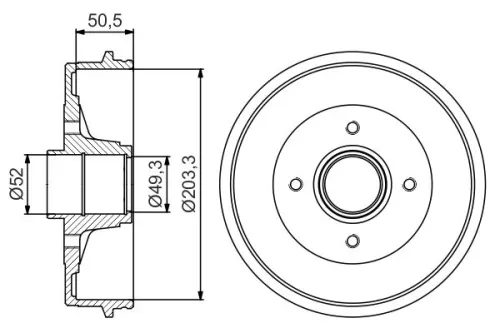 Brake Drum BOSCH 0 986 477 210)
