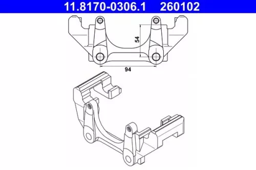 Bracket, brake caliper ATE 11.8170-0306.1)