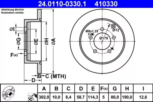 Remschijf ATE 24.0110-0330.1)