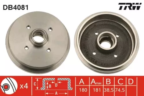 Brake Drum TRW DB4081)