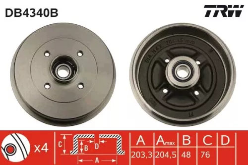 Brake Drum TRW DB4340B)
