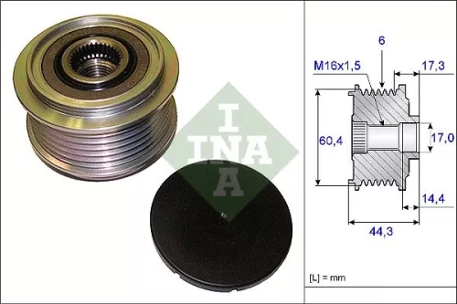 Vrijloopkoppeling van de dynamo Schaeffler INA 535 0207 10)