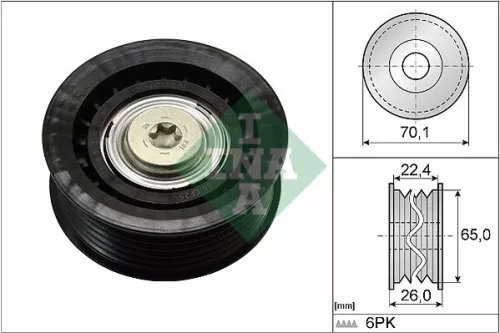 Ombuigings-/geleidingspoelie, V-geribbelde riem Schaeffler INA 532 0471 10)