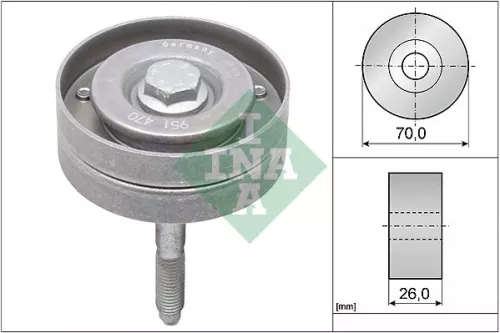 Ombuigings-/geleidingspoelie, V-geribbelde riem Schaeffler INA 532 0596 10)