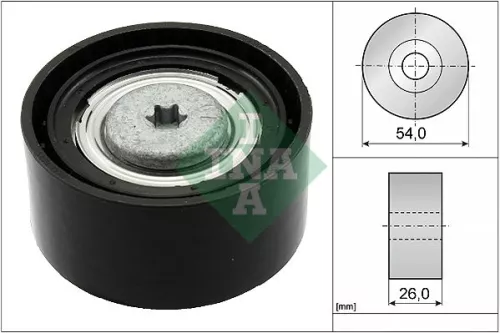 Ombuigings-/geleidingspoelie, V-geribbelde riem Schaeffler INA 532 0672 10)