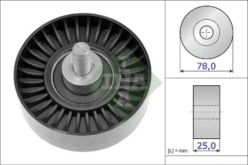 Ombuigings-/geleidingspoelie, V-geribbelde riem Schaeffler INA 532 0705 10)