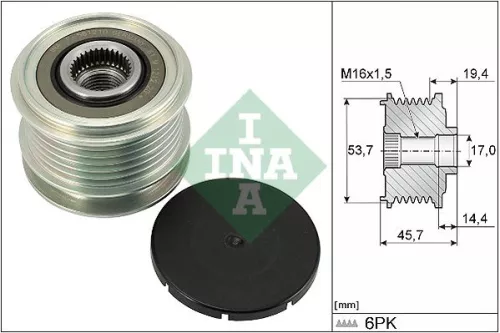 Vrijloopkoppeling van de dynamo Schaeffler INA 535 0328 10)