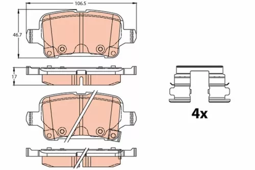 Brake Pad Set, disc brake TRW GDB2180)