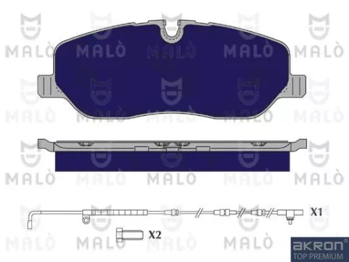 Brake Pad Set, disc brake AKRON-MALÒ 1050148)