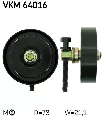 Ombuigings-/geleidingspoelie, V-geribbelde riem SKF VKM 64016)