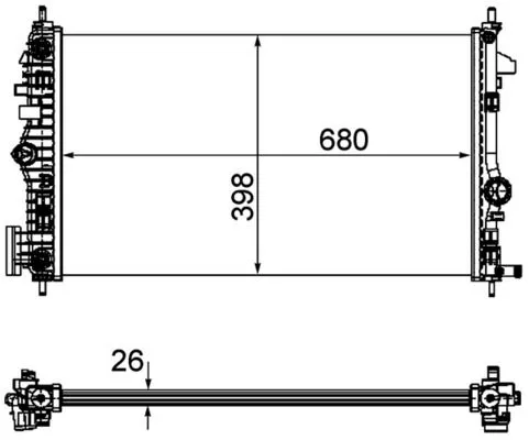 Radiator, motorkoeling MAHLE CR 1103 000P)