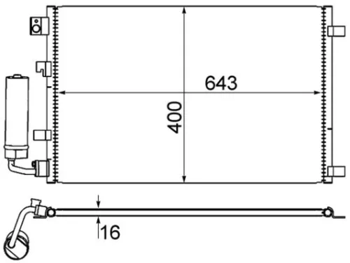 Condensor, airconditioning MAHLE AC 604 001S)