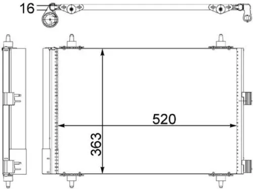 Condenser, air conditioning MAHLE AC 447 000S)