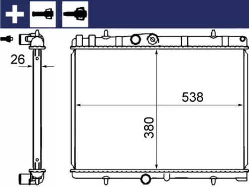 Radiator, engine cooling MAHLE CR 2014 000S)