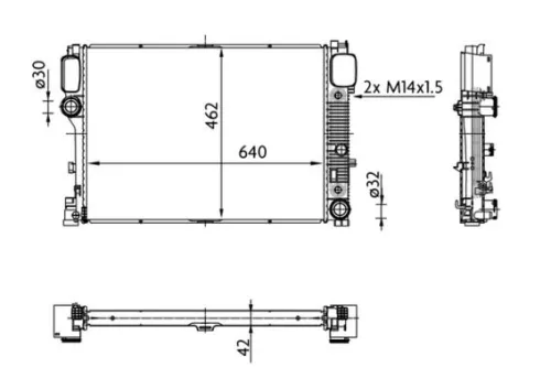Radiator, motorkoeling MAHLE CR 38 000S)