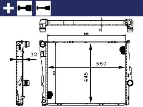 Radiator, engine cooling MAHLE CR 455 000S)