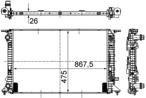 Radiator, motorkoeling MAHLE CR 910 000S)