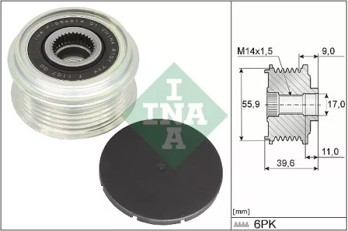 Vrijloopkoppeling van de dynamo Schaeffler INA 535 0340 10)