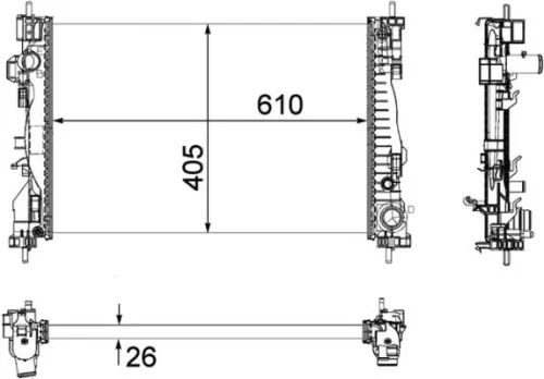 Radiator, motorkoeling MAHLE CR 1178 000P)