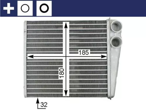 Warmtewisselaar, binnenverwarming MAHLE AH 208 000S)
