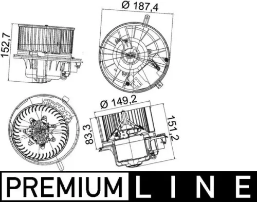 Binnenventilator MAHLE AB 149 000P)