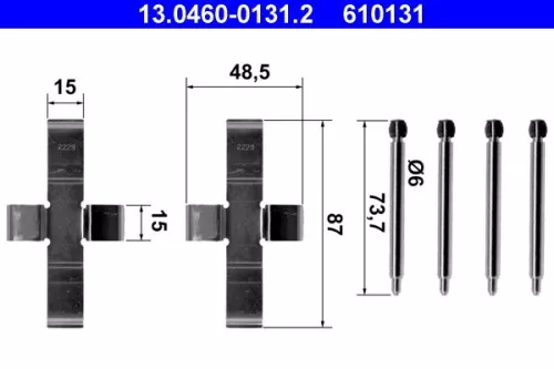 Accessoirekit, schijfremblokken ATE 13.0460-0131.2)