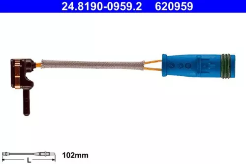 Waarschuwing: contact, slijtage van de remblokken ATE 24.8190-0959.2)