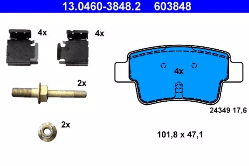 Brake Pad Set, disc brake ATE 13.0460-3848.2)
