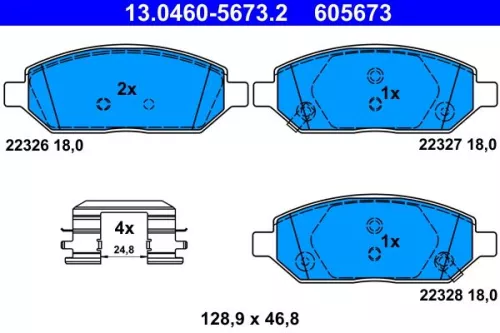 Brake Pad Set, disc brake ATE 13.0460-5673.2)