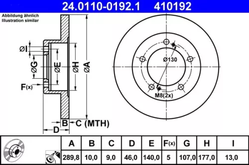 Remschijf ATE 24.0110-0192.1)