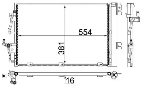 Condenser, air conditioning MAHLE AC 377 001S)