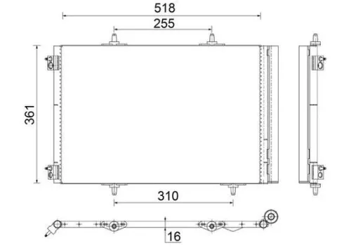 Condenser, air conditioning MAHLE AC 466 000S)