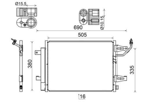 Condensor, airconditioning MAHLE AC 509 000S)