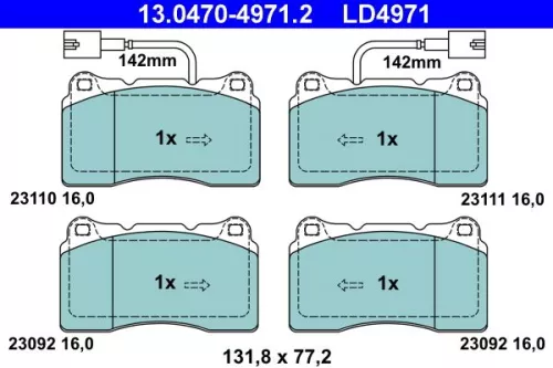 Brake Pad Set, disc brake ATE 13.0470-4971.2)