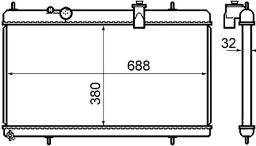 Radiator, motorkoeling MAHLE CR 801 000S)