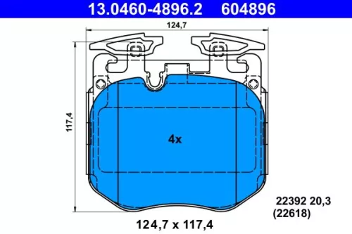 Brake Pad Set, disc brake ATE 13.0460-4896.2)