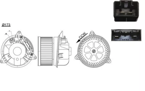 Binnenventilator MAHLE AB 195 000S)