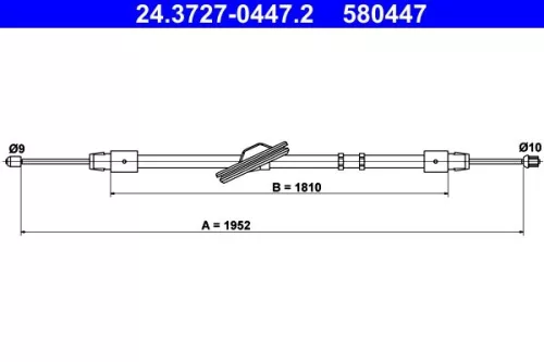 Kabeltrek, parkeerrem ATE 24.3727-0447.2)