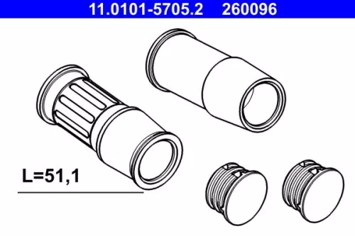 Geleidebusset, remklauw ATE 11.0101-5705.2)