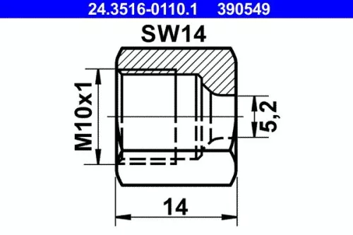 Union Nut ATE 24.3516-0110.1)