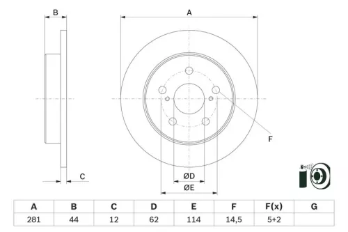 Remschijf BOSCH 0 986 479 E91)
